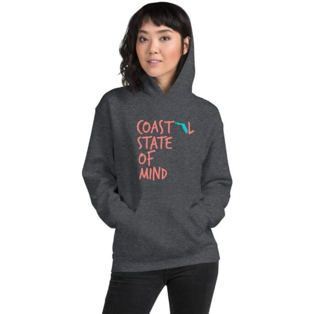 Coastal State of Mind Florida Beach & Bonfire Unisex Hoodie Size Medium New out